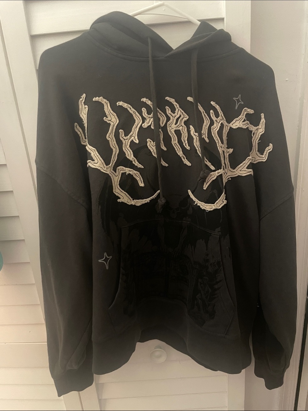 Zumiez Black Hoodie with Bone Antler Graphic